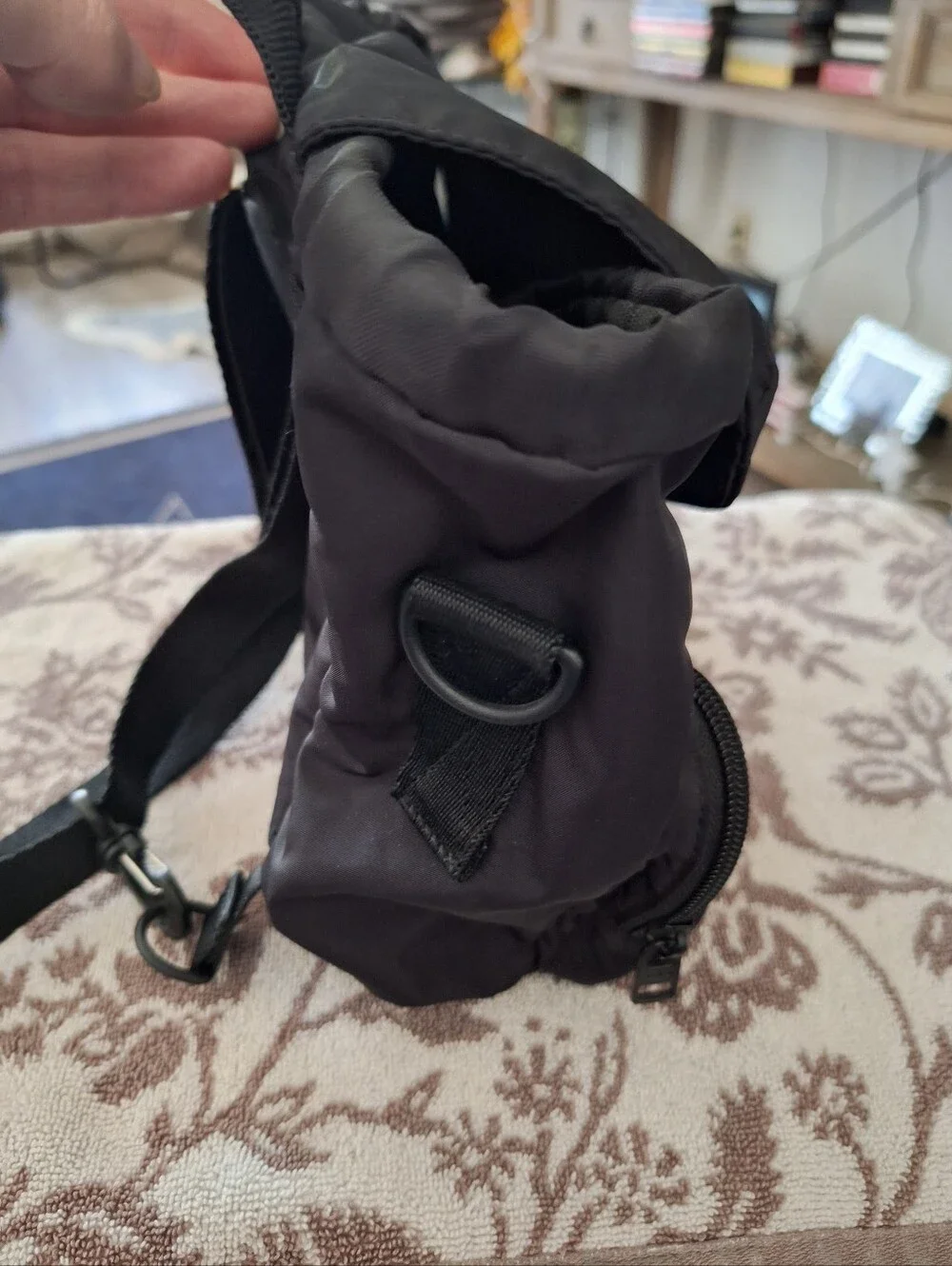 adidas Black Mini Messenger Bag with Trefoil Patch - Picture 2 of 4